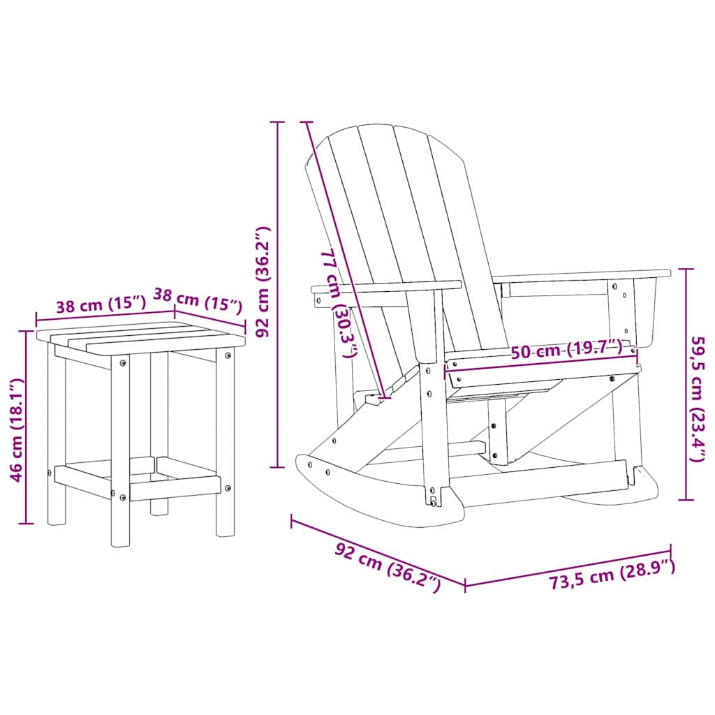 Set lounge namještaja za vrt 3 pcs Mornarsko plava HDPE