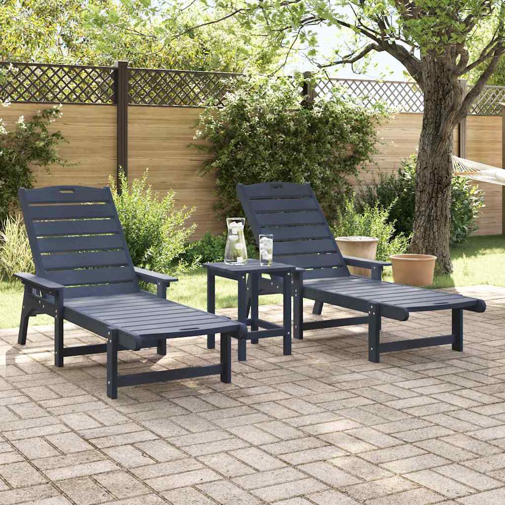 Ležaljka 2 pcs Mornarska 195,5 x 53 x 98,5 cm Polietilen