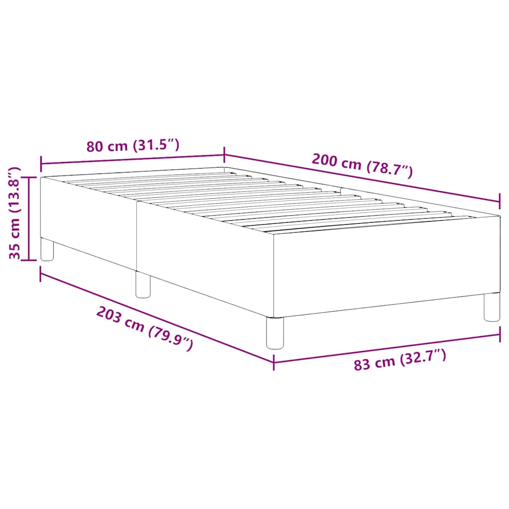 Krevet s opruga kutije Siva zelena 80 x 200 cm Kordura tekstil