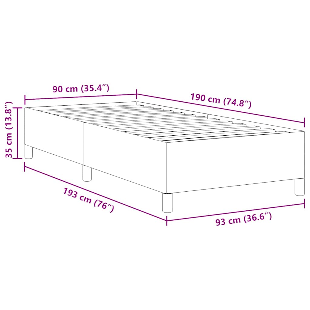 Krevet s opruga kutije Plava 90 x 190 cm Kordura tekstil