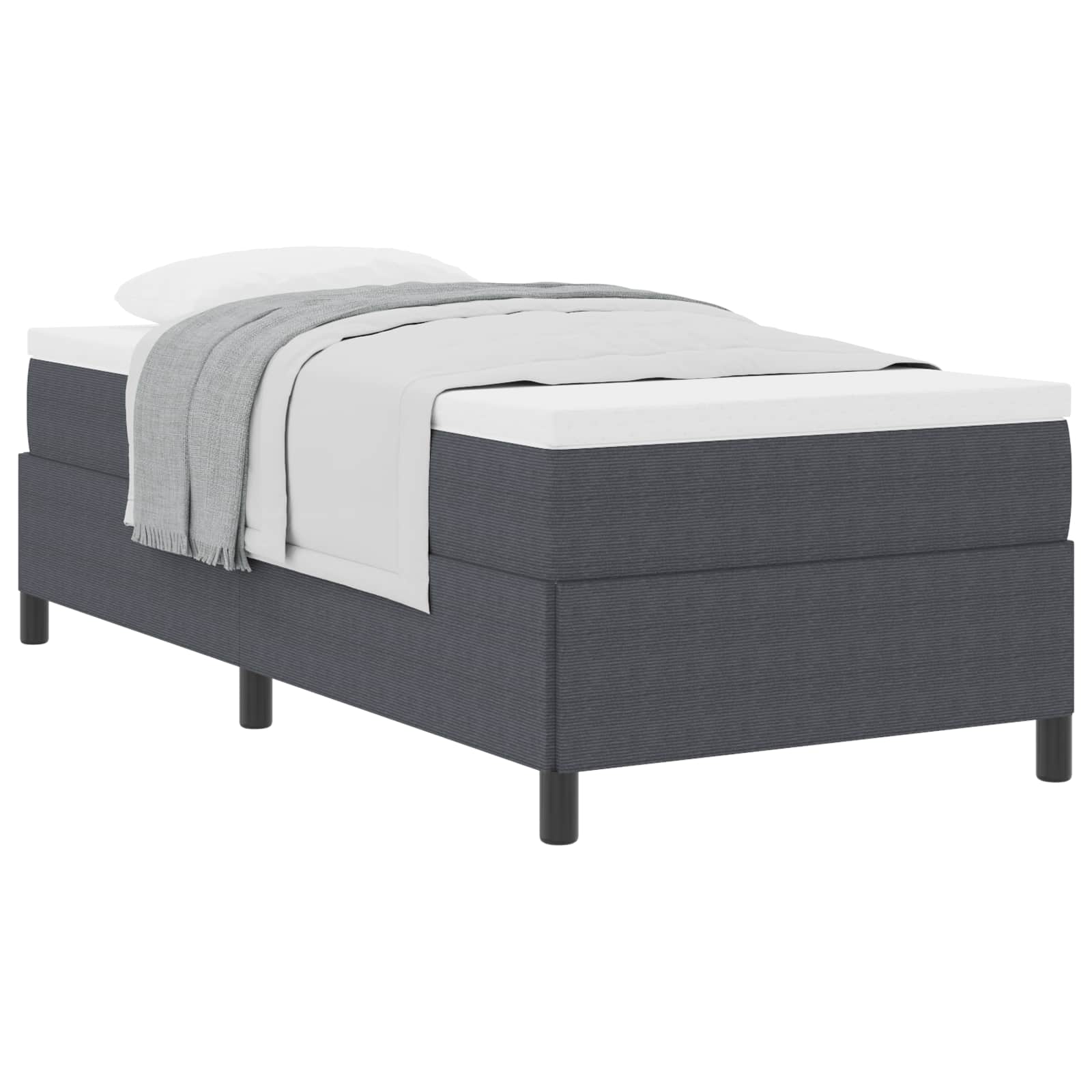Krevet s opruga kutije Tamnosiva 90 x 200 cm Kordura tekstil