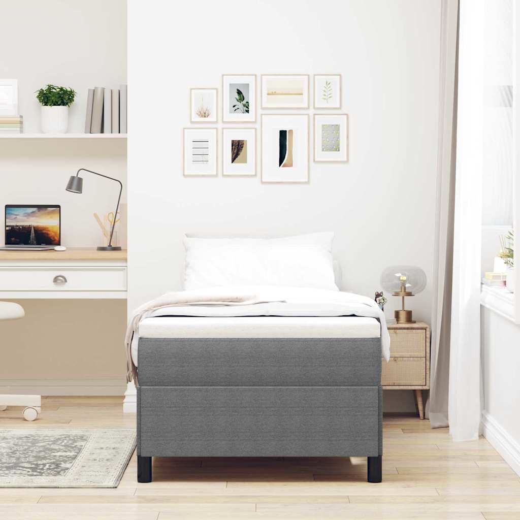 Krevet s opruga kutije Svjetlosiva 100 x 200 cm Kordura tekstil