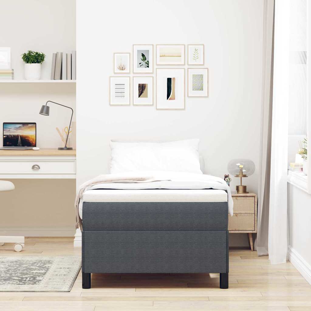 Krevet s opruga kutije Tamnosiva 100 x 200 cm Kordura tekstil