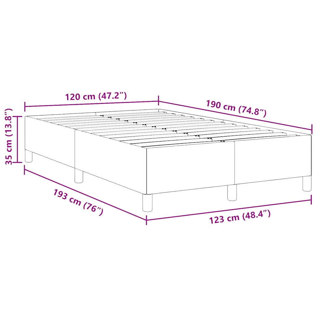 Krevet s opruga kutije Tamnosiva 120 x 190 cm Kordura tekstil