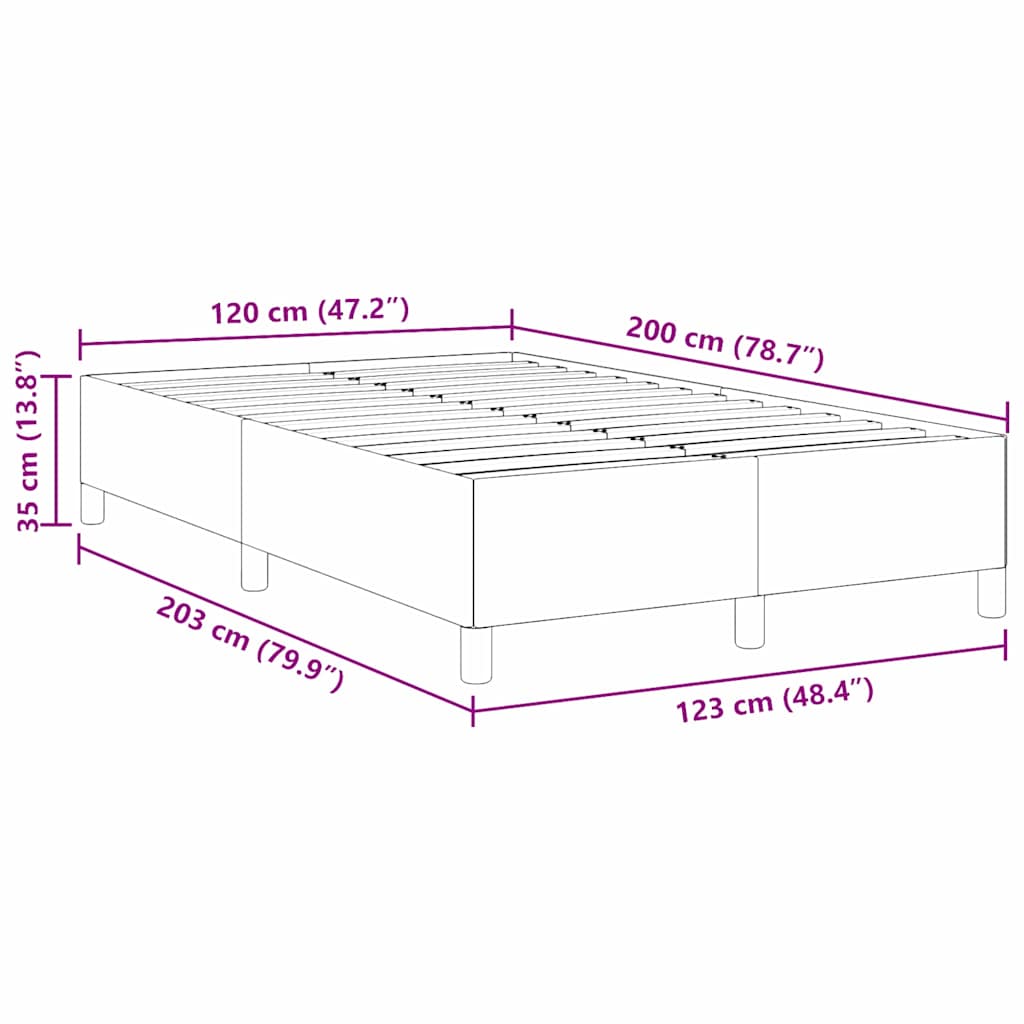 Krevet s opruga kutije Svjetlosiva 120 x 200 cm Kordura tekstil