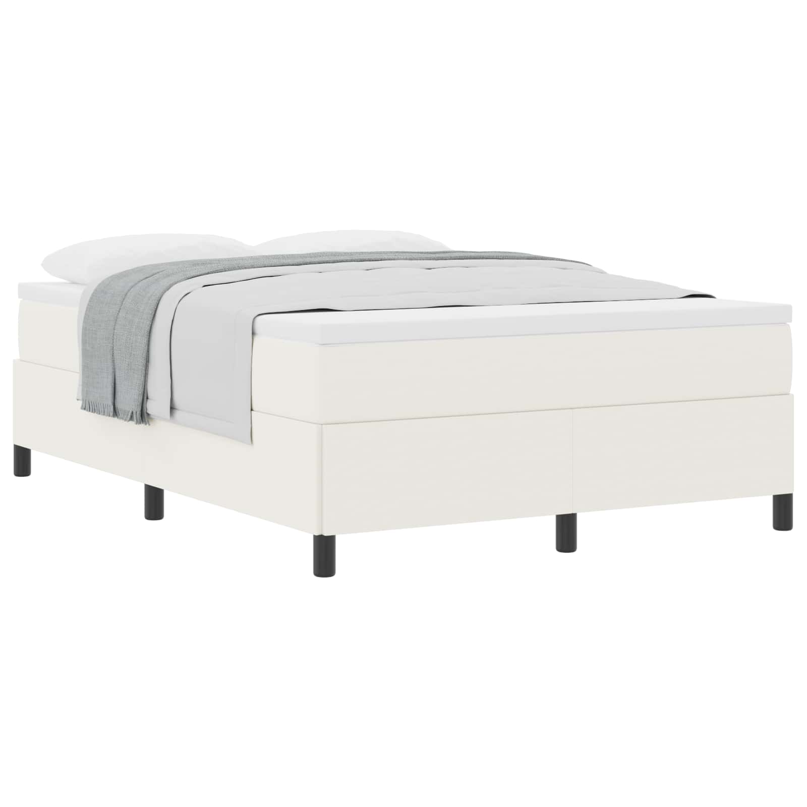 Krevet s opruga kutije Krem 140 x 190 cm Kordura tekstil