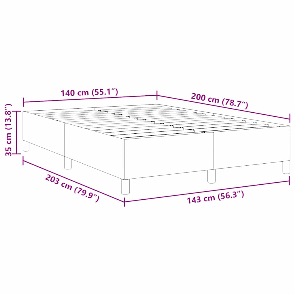 Krevet s opruga kutije Svjetlosiva 140 x 200 cm Kordura tekstil