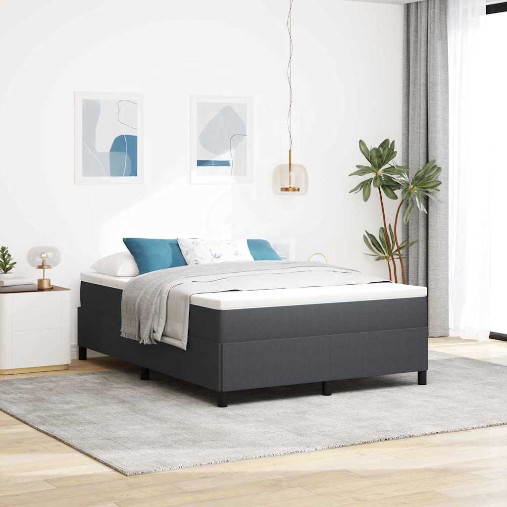 Krevet s opruga kutije Tamnosiva 140 x 200 cm Kordura tekstil