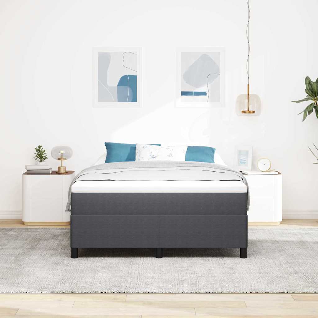 Krevet s opruga kutije Tamnosiva 140 x 200 cm Kordura tekstil