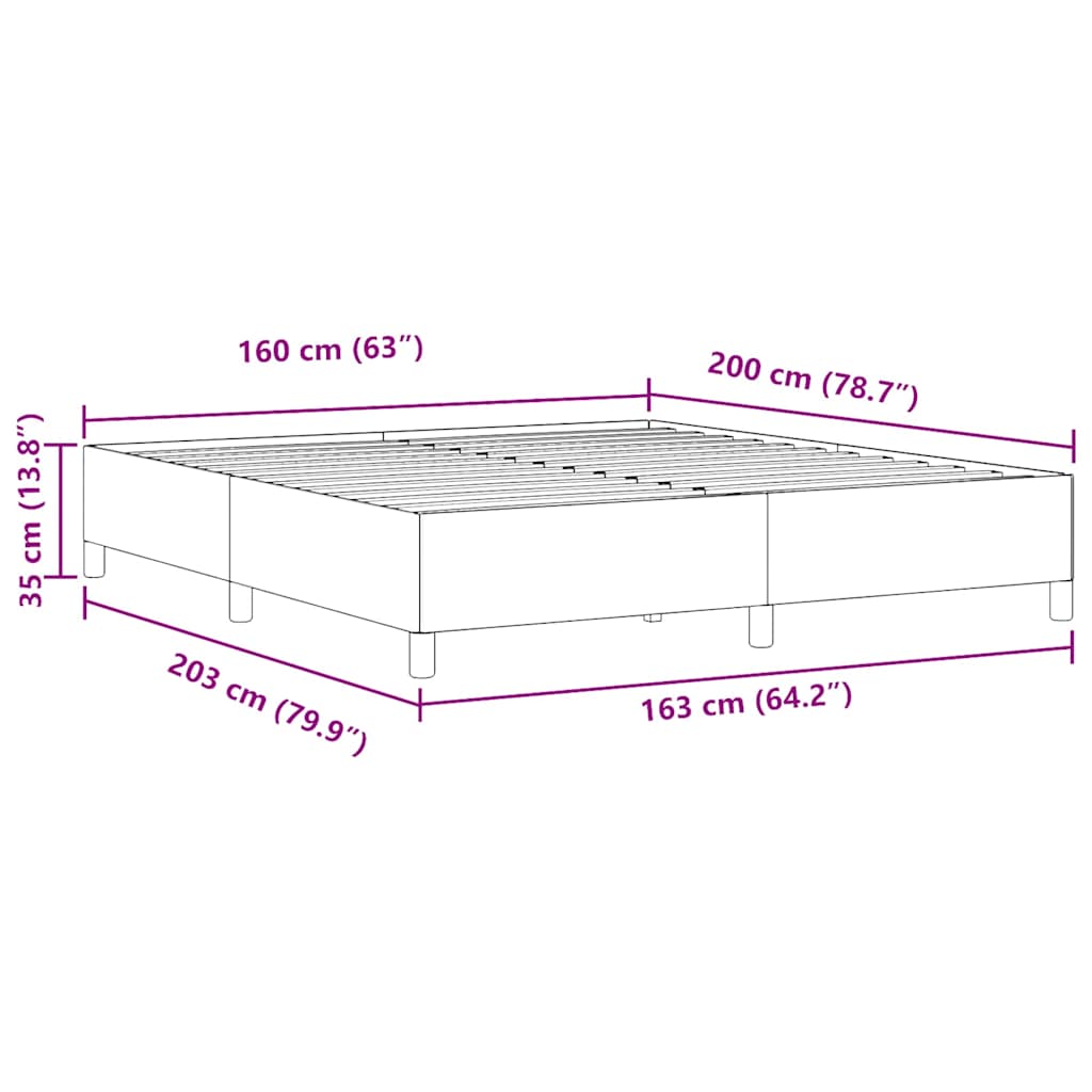 Krevet s opruga kutije Siva zelena 160 x 200 cm Kordura tekstil