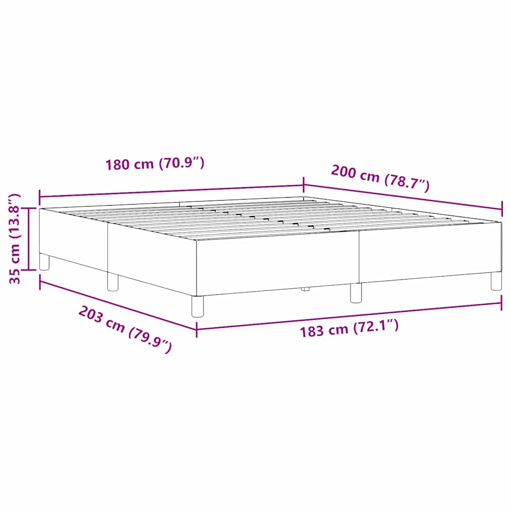 Krevet s opruga kutije Tamnosiva 180 x 200 cm Kordura tekstil