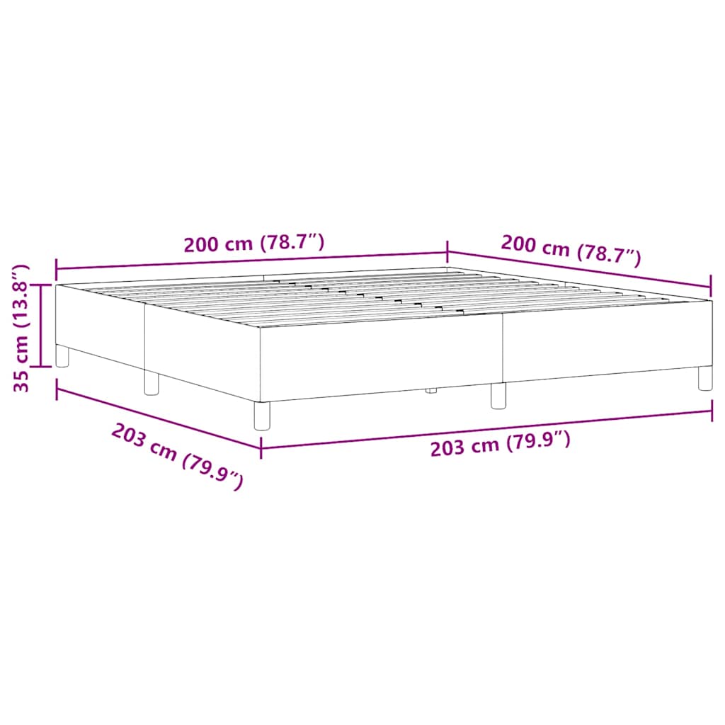 Krevet s opruga kutije Svjetlosiva 200 x 200 cm Kordura tekstil