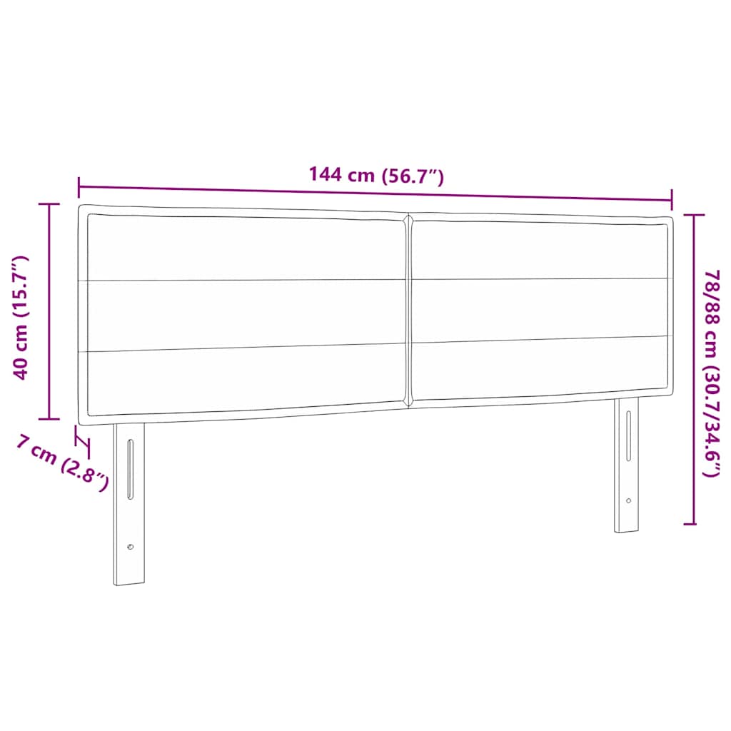 Uzglavlje Sivo-smeđa 144 cm tkanina