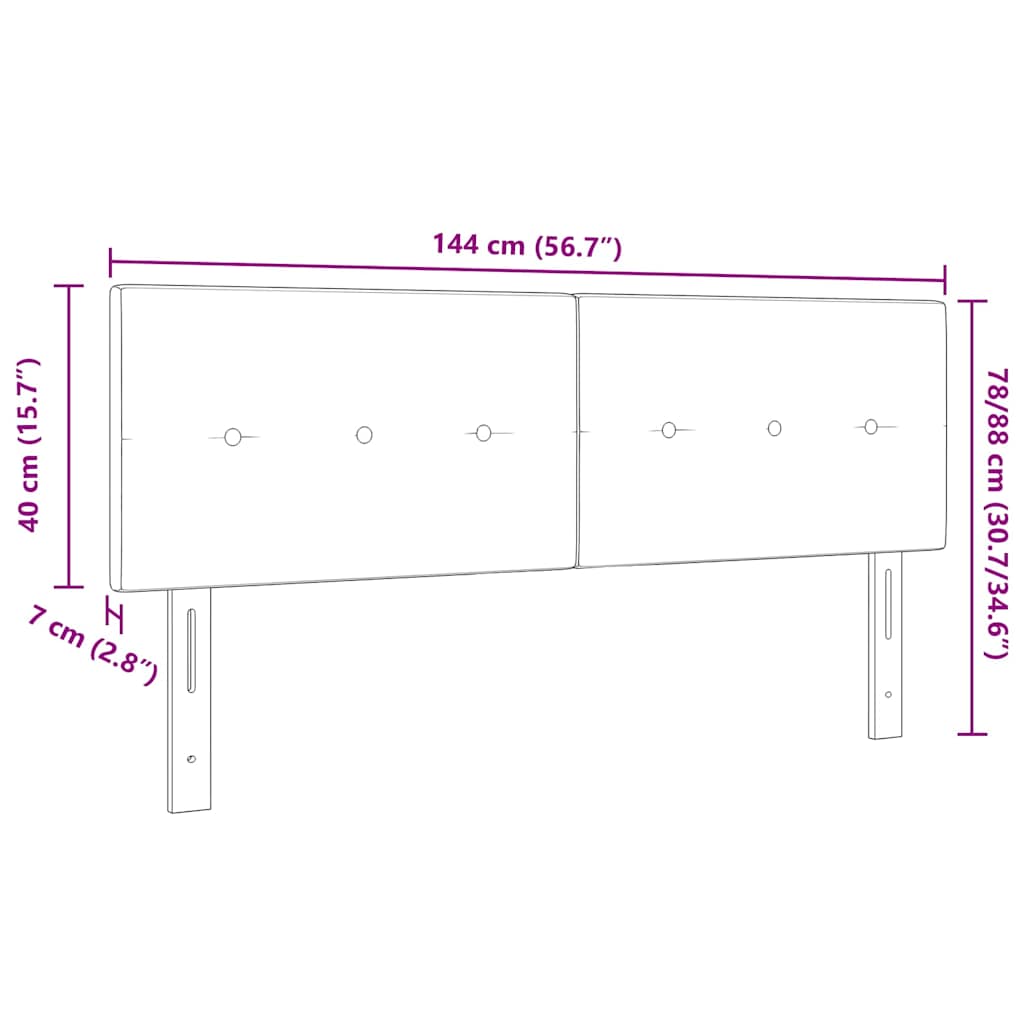 Uzglavlje Crna 144 cm Baršun