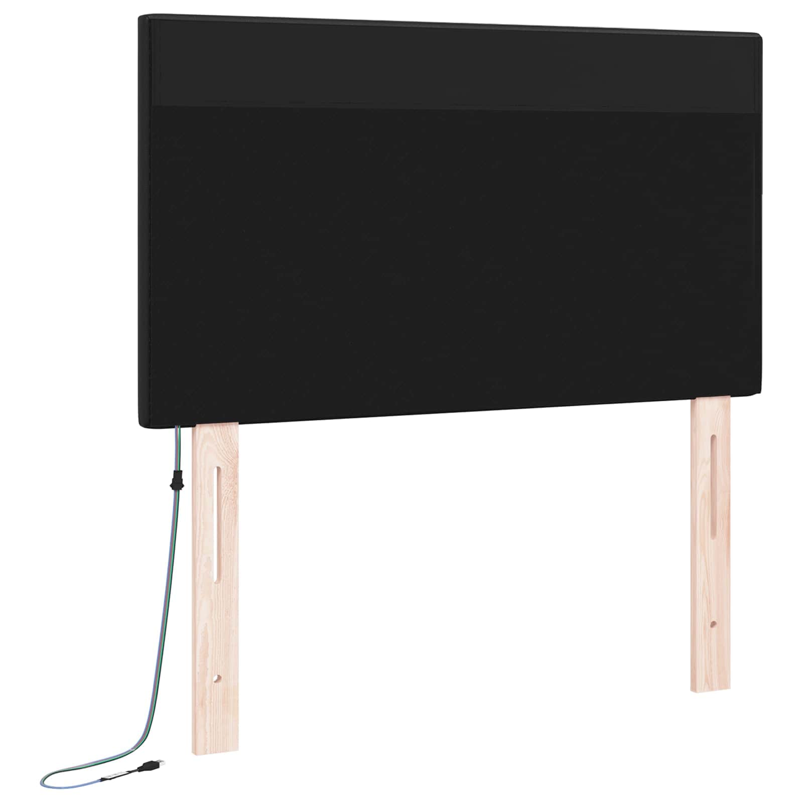 LED glava kreveta Crna 90 cm Lažna koža