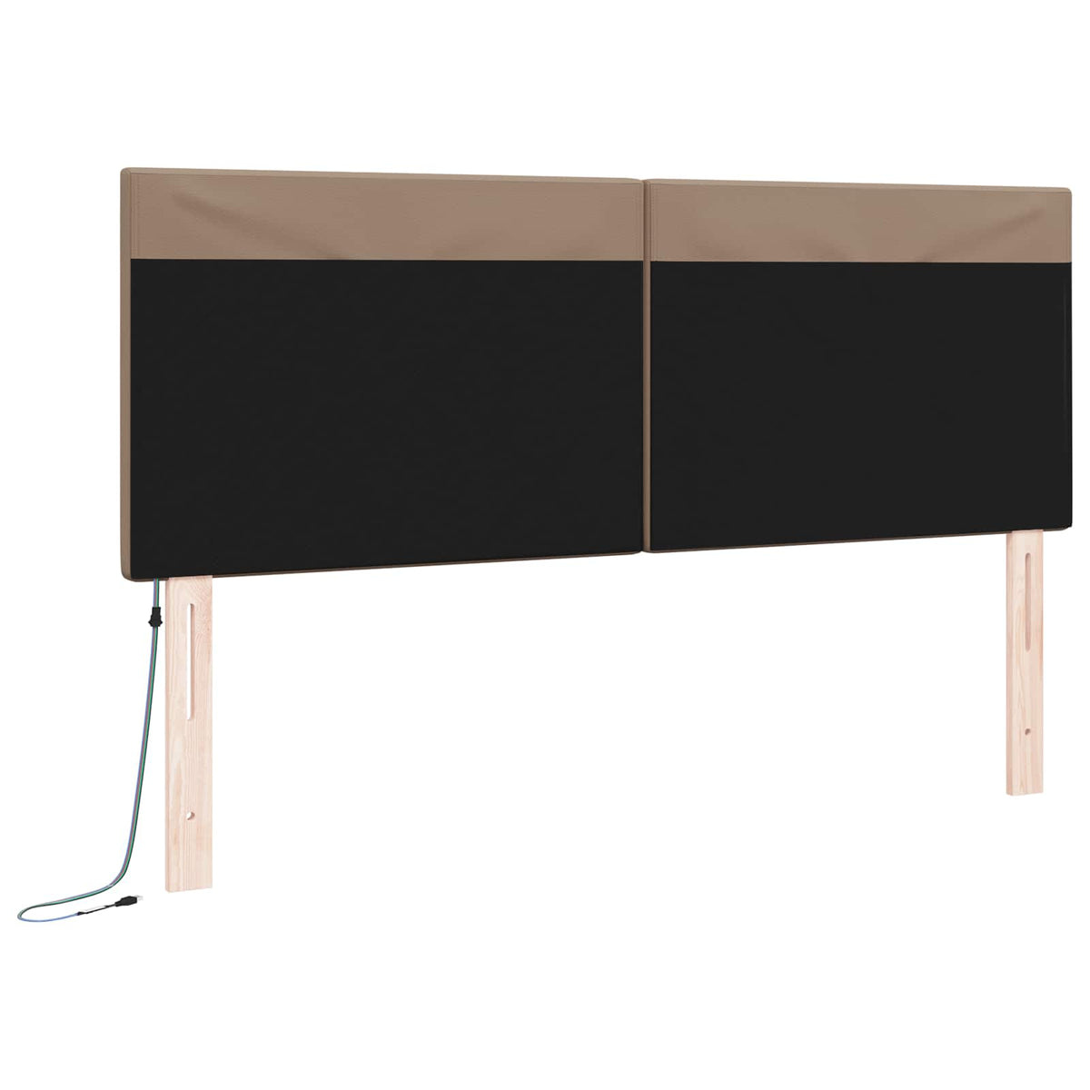 LED glava kreveta Boja cappuccina 144 cm Lažna koža