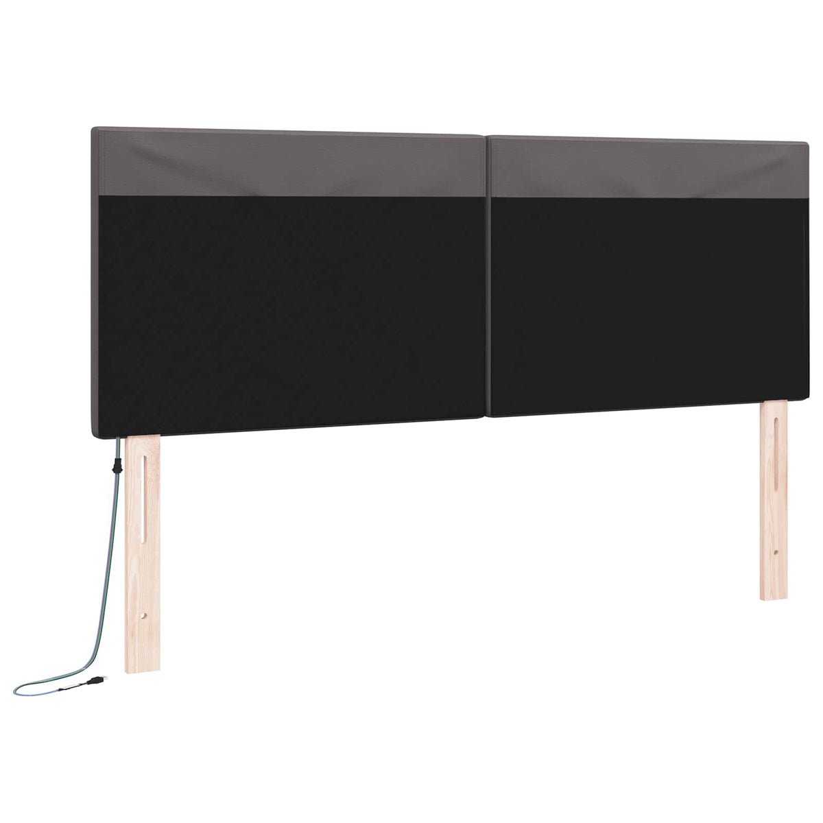 LED glava kreveta Siva 160 cm Lažna koža