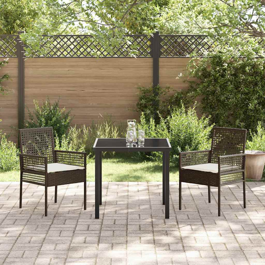 Vrtna stolica s jastukom 2 pcs Smeđa 55 x 53 x 85 cm poliratan