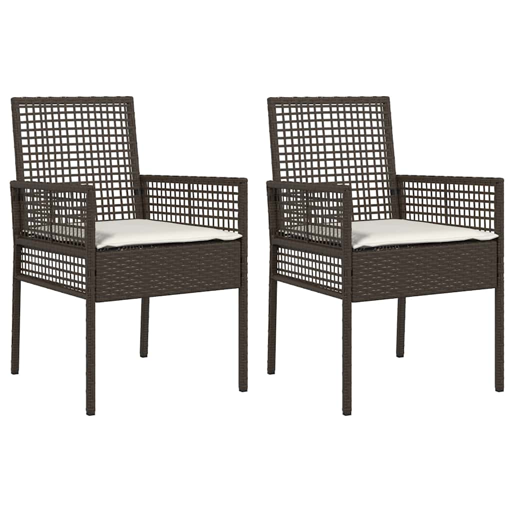 Vrtna stolica s jastukom 2 pcs Smeđa 55 x 53 x 85 cm poliratan