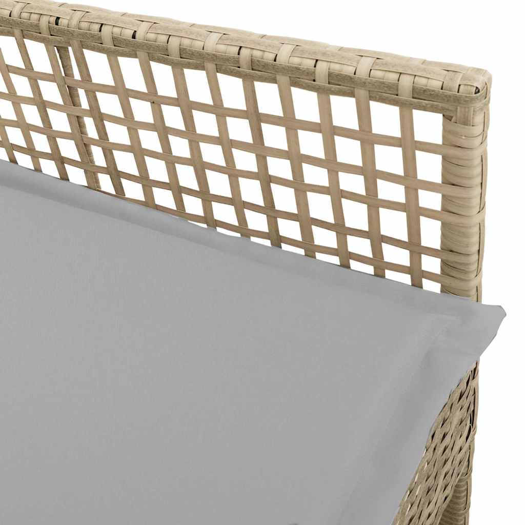 Vrtna stolica s jastukom 2 pcs Bež 55 x 53 x 85 cm poliratan