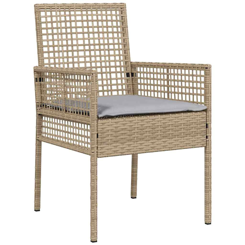 Vrtna stolica s jastukom 2 pcs Bež 55 x 53 x 85 cm poliratan