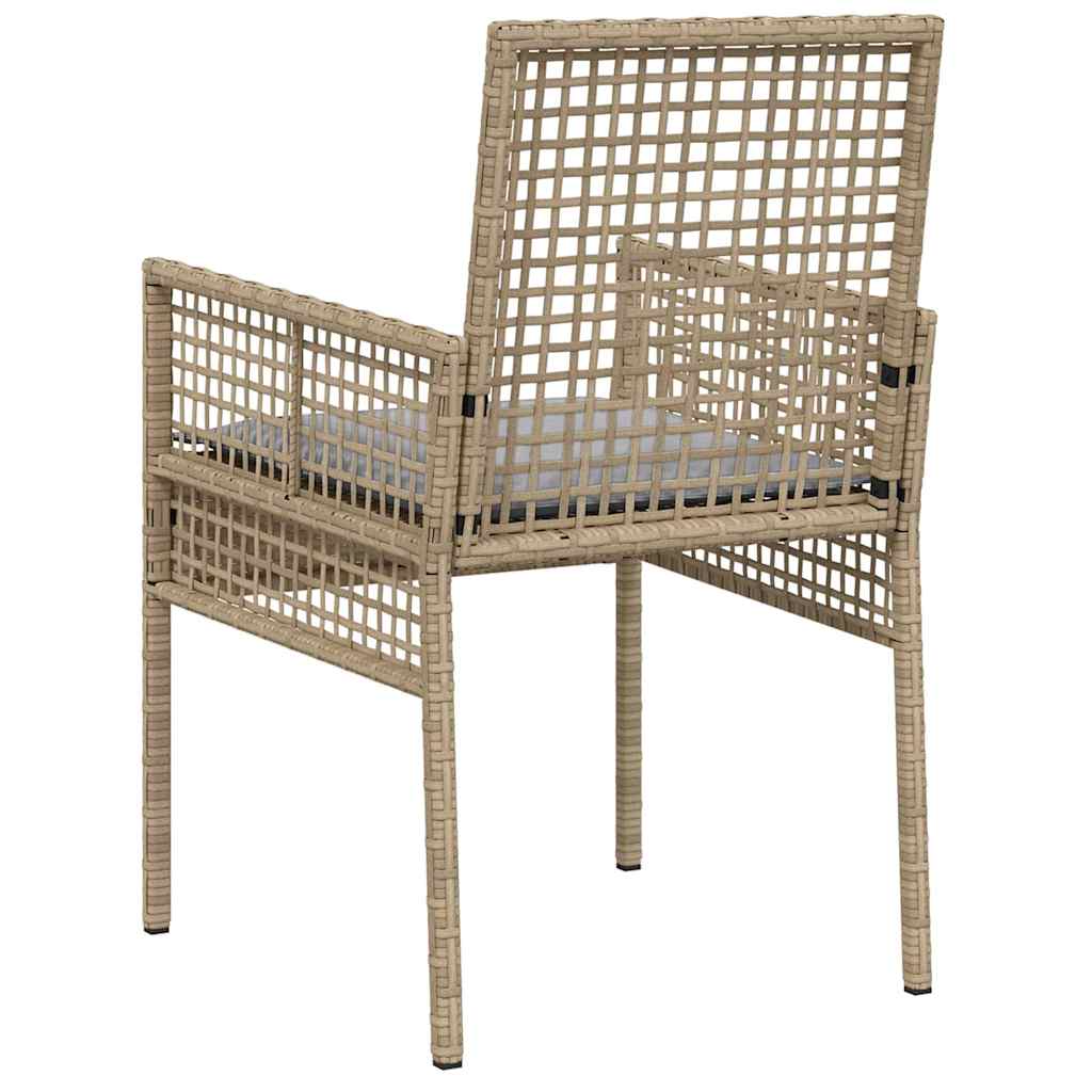 Vrtna stolica s jastukom 2 pcs Bež 55 x 53 x 85 cm poliratan