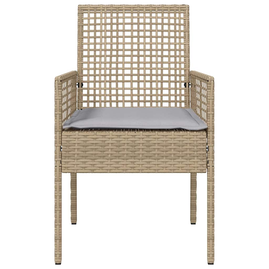 Vrtna stolica s jastukom 2 pcs Bež 55 x 53 x 85 cm poliratan