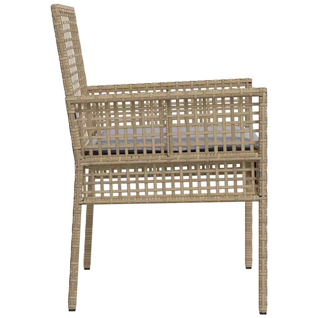 Vrtna stolica s jastukom 2 pcs Bež 55 x 53 x 85 cm poliratan
