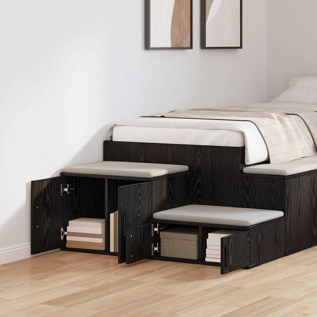 Ormarić za pohranu 2 pcs Crni hrast 127 x 41 x 40 cm