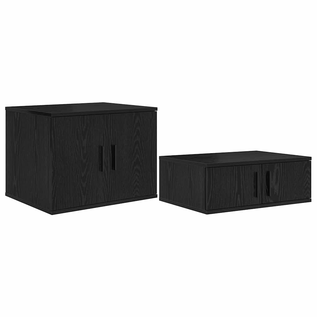 Ormarić za pohranu 2 pcs Crni hrast 118 x 41 x 40 cm