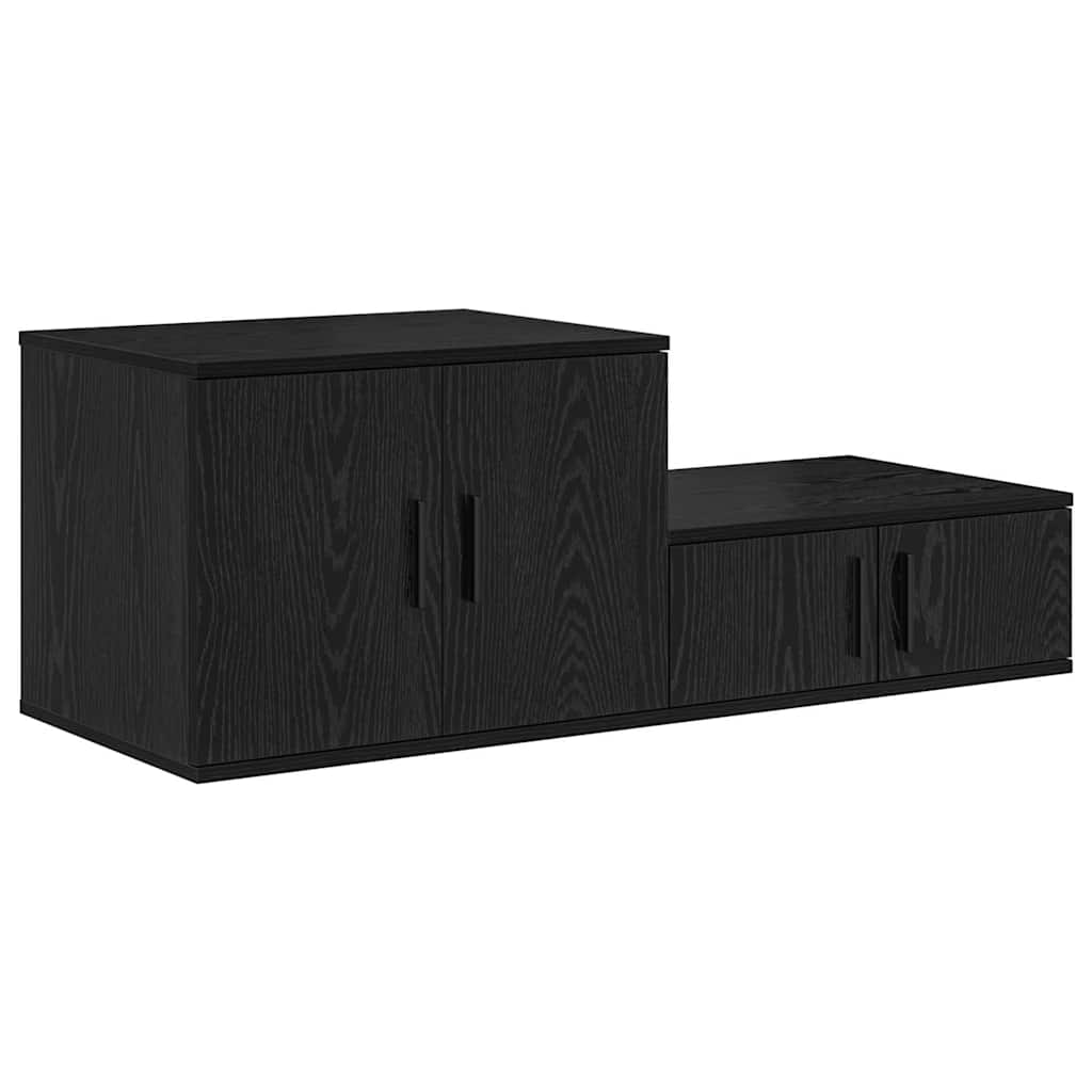 Ormarić za pohranu 2 pcs Crni hrast 118 x 41 x 40 cm