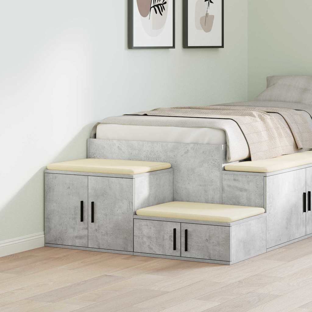 Ormarić za pohranu 2 pcs Betonski sivi 118 x 41 x 40 cm