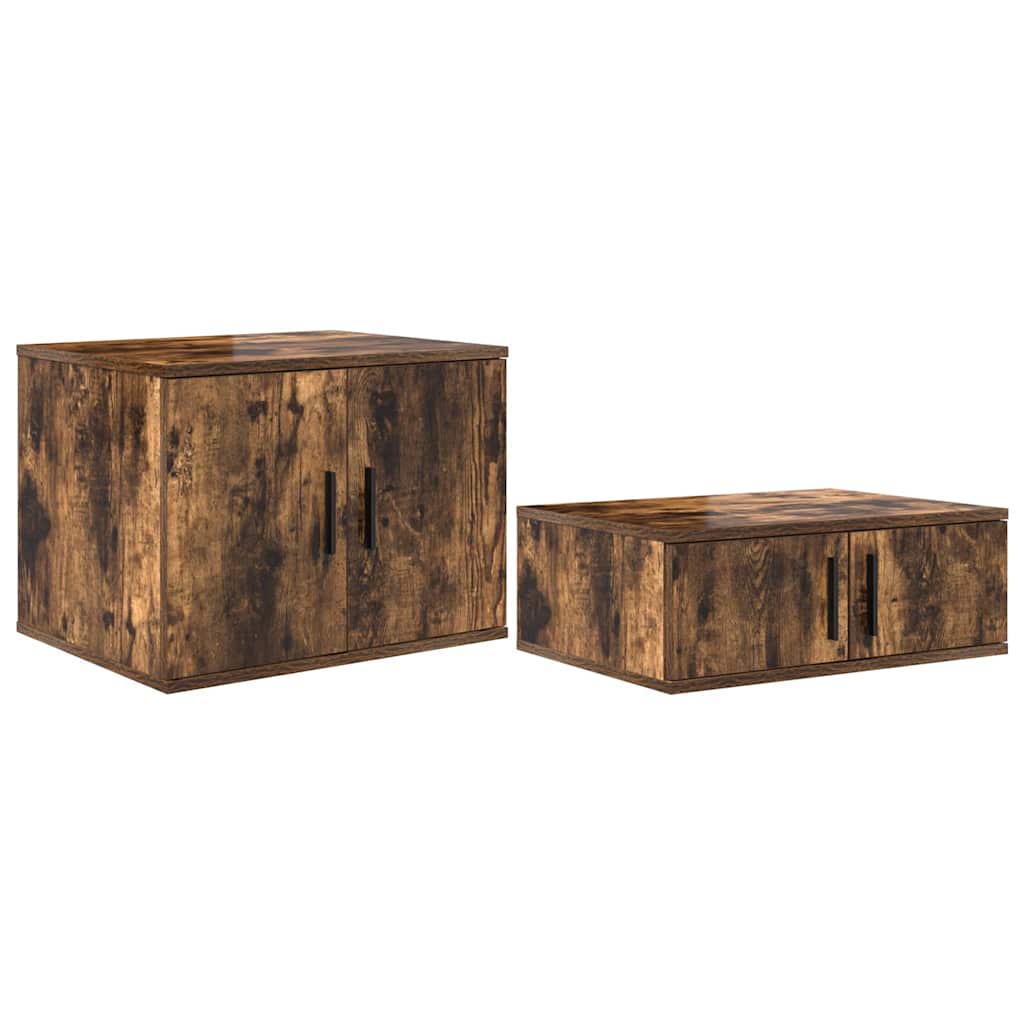 Ormarić za pohranu 2 pcs Dimljeni hrast 108 x 41 x 40 cm