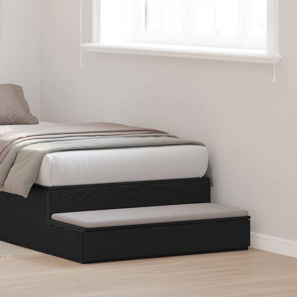 Ladice za krevet s ladicama Crni hrast 100 x 36,5 x 16,5 cm