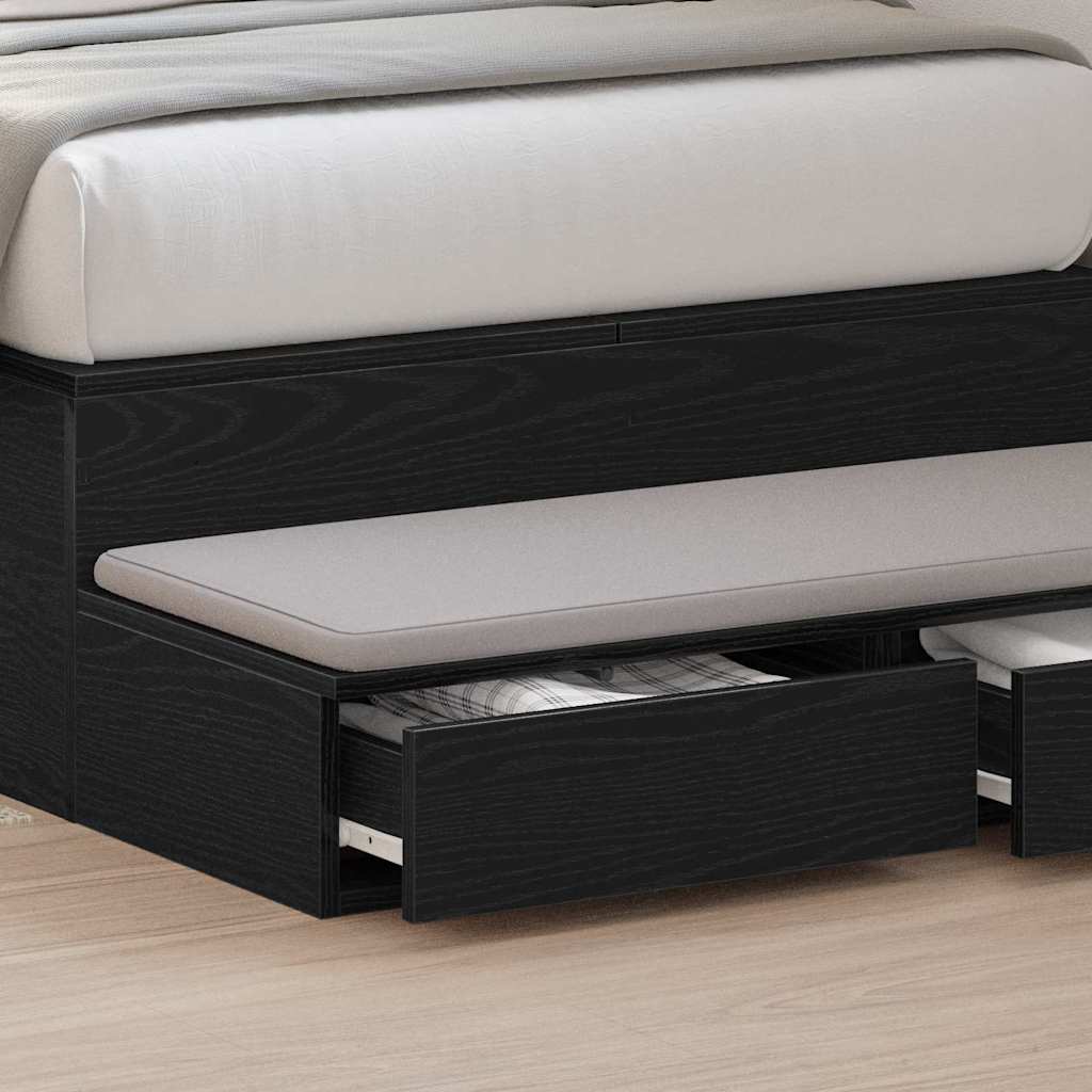 Ladice za krevet s ladicama Crni hrast 100 x 36,5 x 16,5 cm