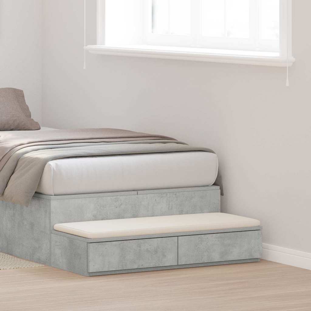 Ladice za krevet s ladicama Betonski sivi 90 x 36,5 x 16,5 cm