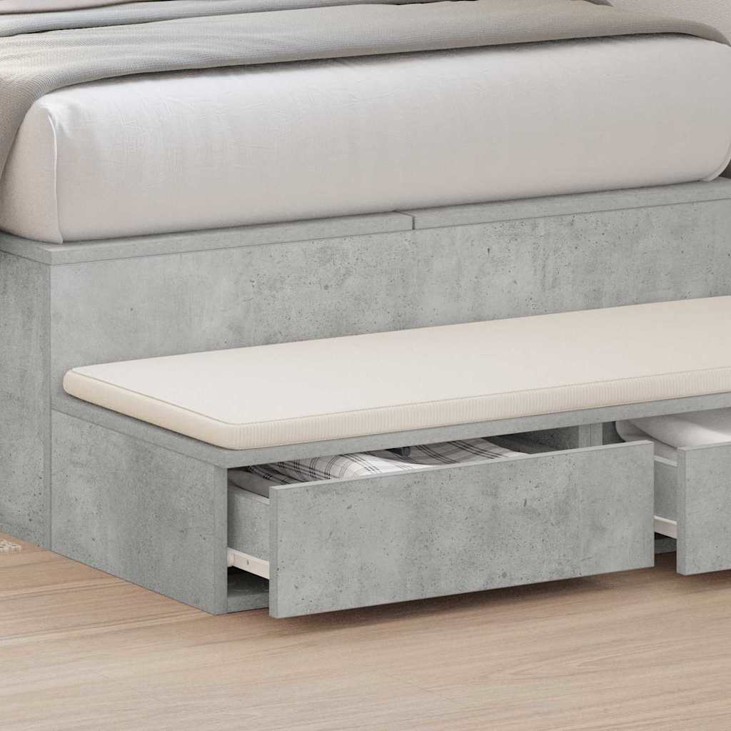 Ladice za krevet s ladicama Betonski sivi 90 x 36,5 x 16,5 cm