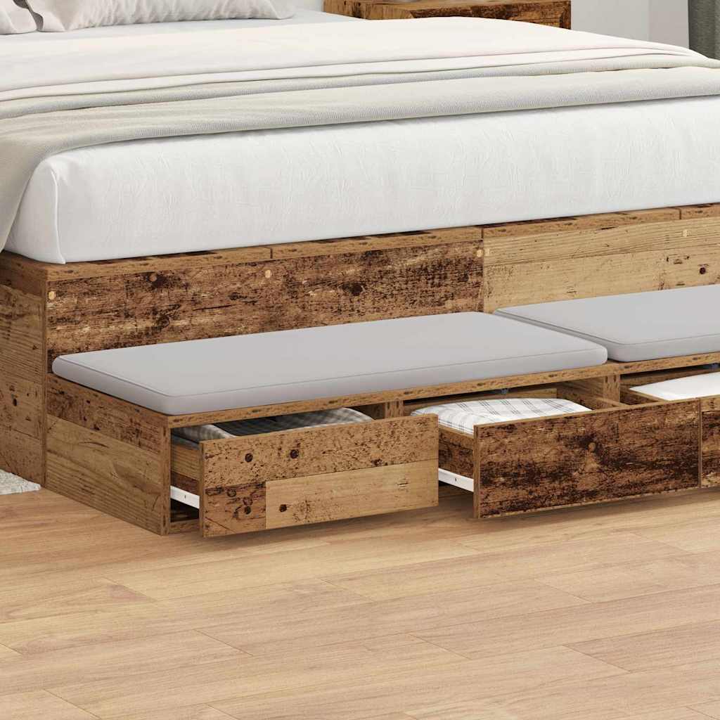 Ladice za krevet s ladicama Staro drvo 120 x 36,5 x 16,5 cm