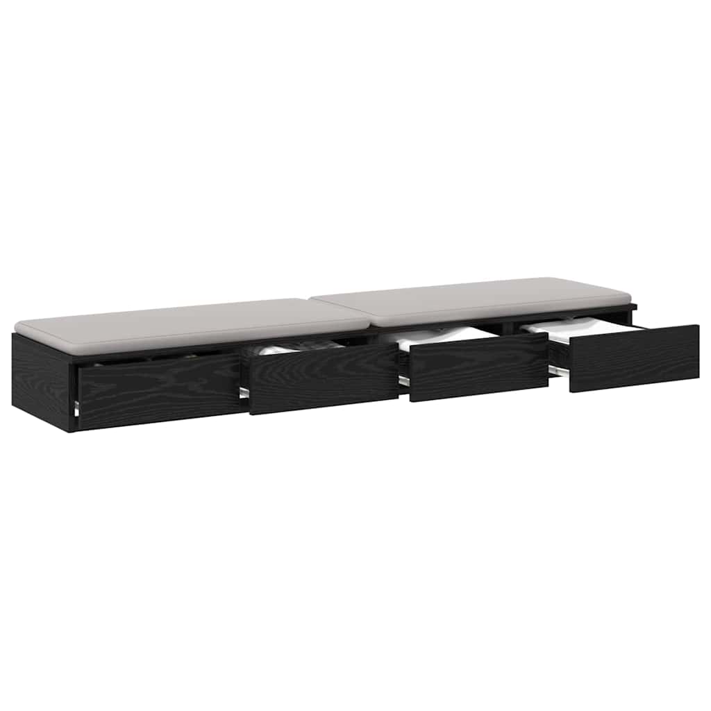 Ladice za krevet s ladicama Crni hrast 140 x 36,5 x 16,5 cm