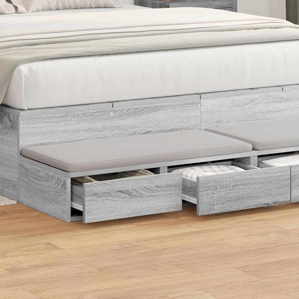 Ladice za krevet s ladicama Siva Sonoma 140 x 36,5 x 16,5 cm