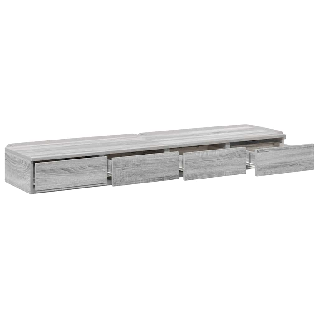 Ladice za krevet s ladicama Siva Sonoma 140 x 36,5 x 16,5 cm