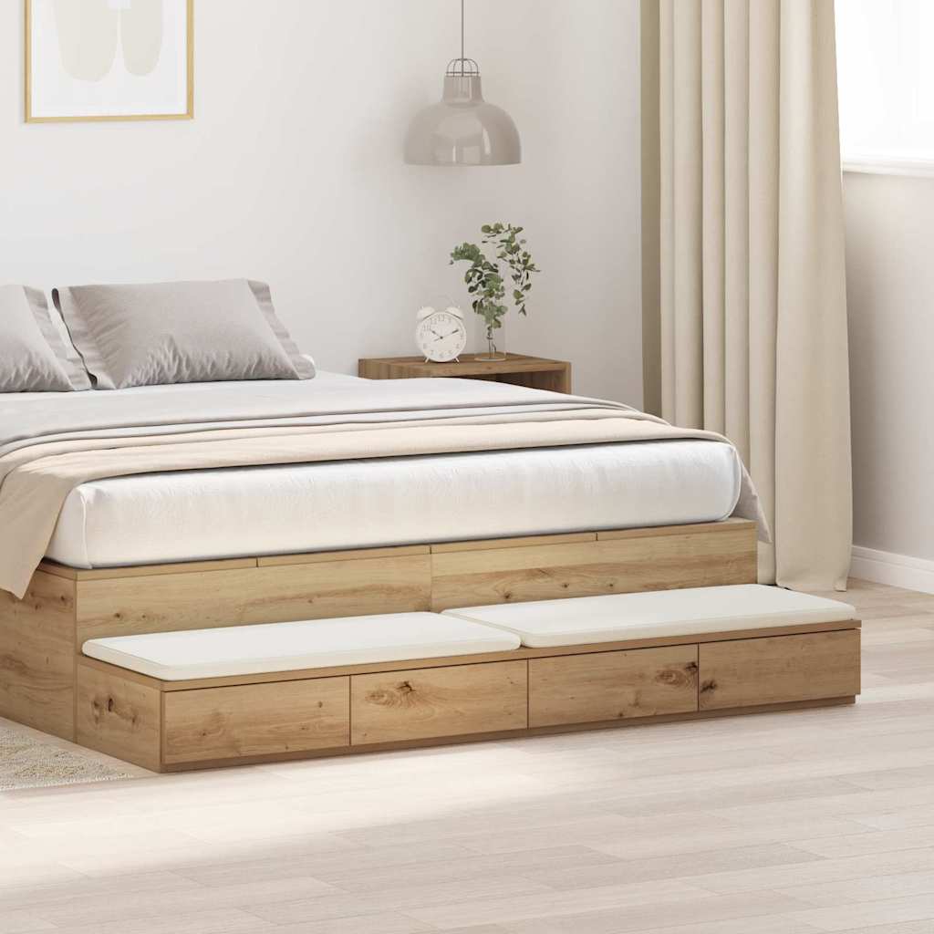 Ladice za krevet Umjetnički hrast 140 x 36,5 x 16,5 cm
