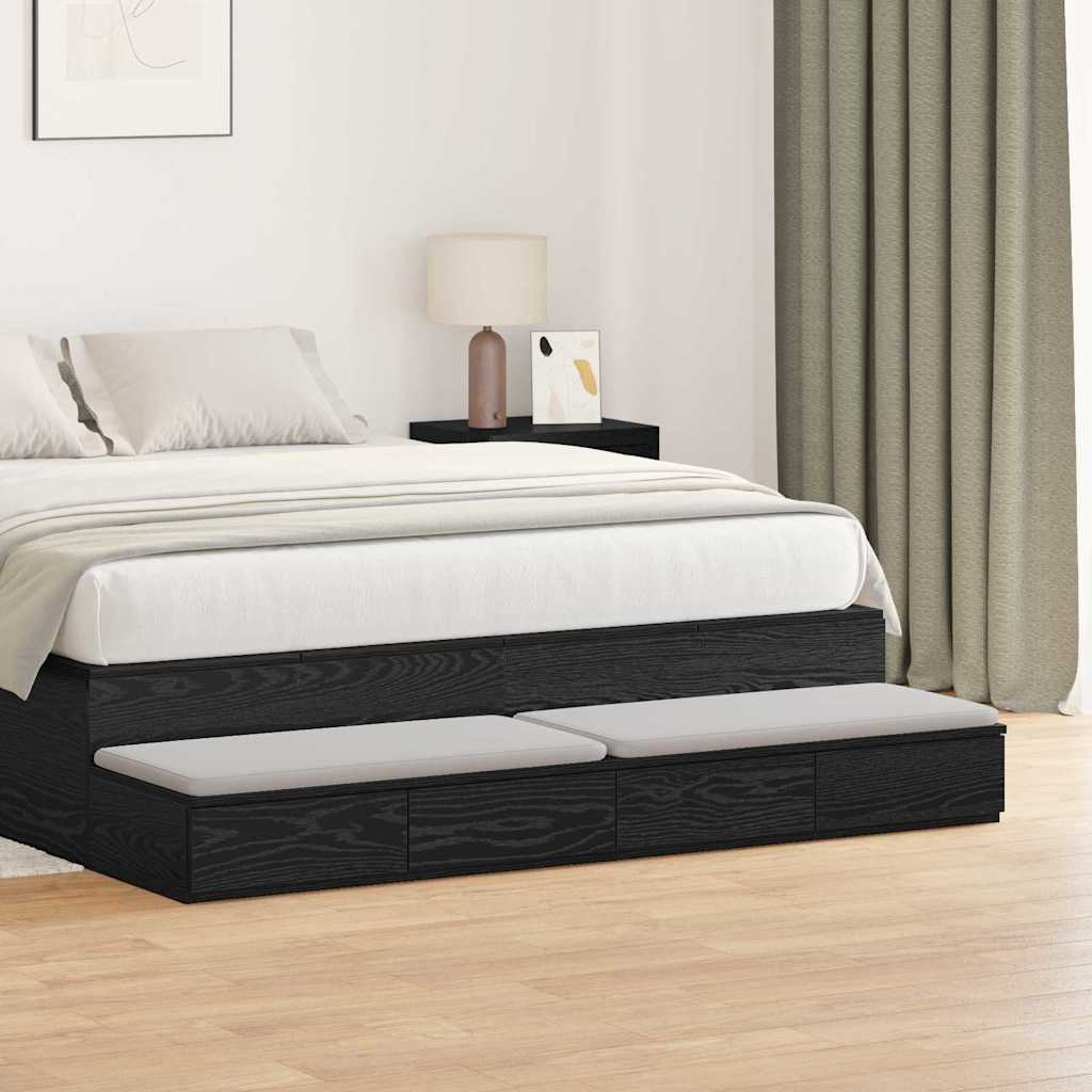 Ladice za krevet s ladicama Crni hrast 150 x 36,5 x 16,5 cm