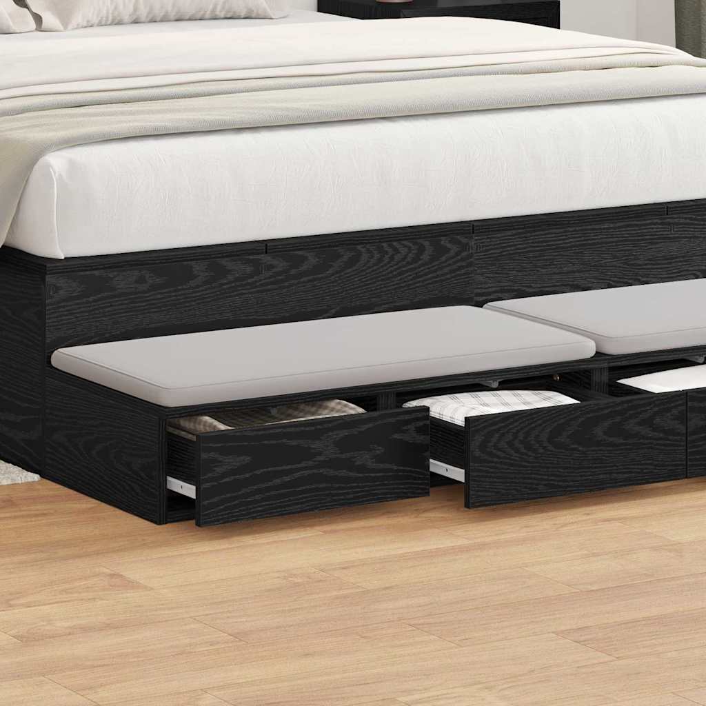 Ladice za krevet s ladicama Crni hrast 150 x 36,5 x 16,5 cm