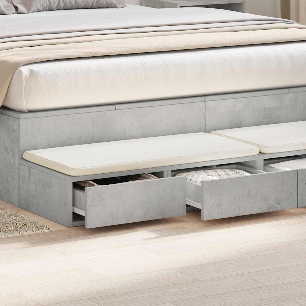 Ladice za krevet s ladicama Betonski sivi 160 x 36,5 x 16,5 cm