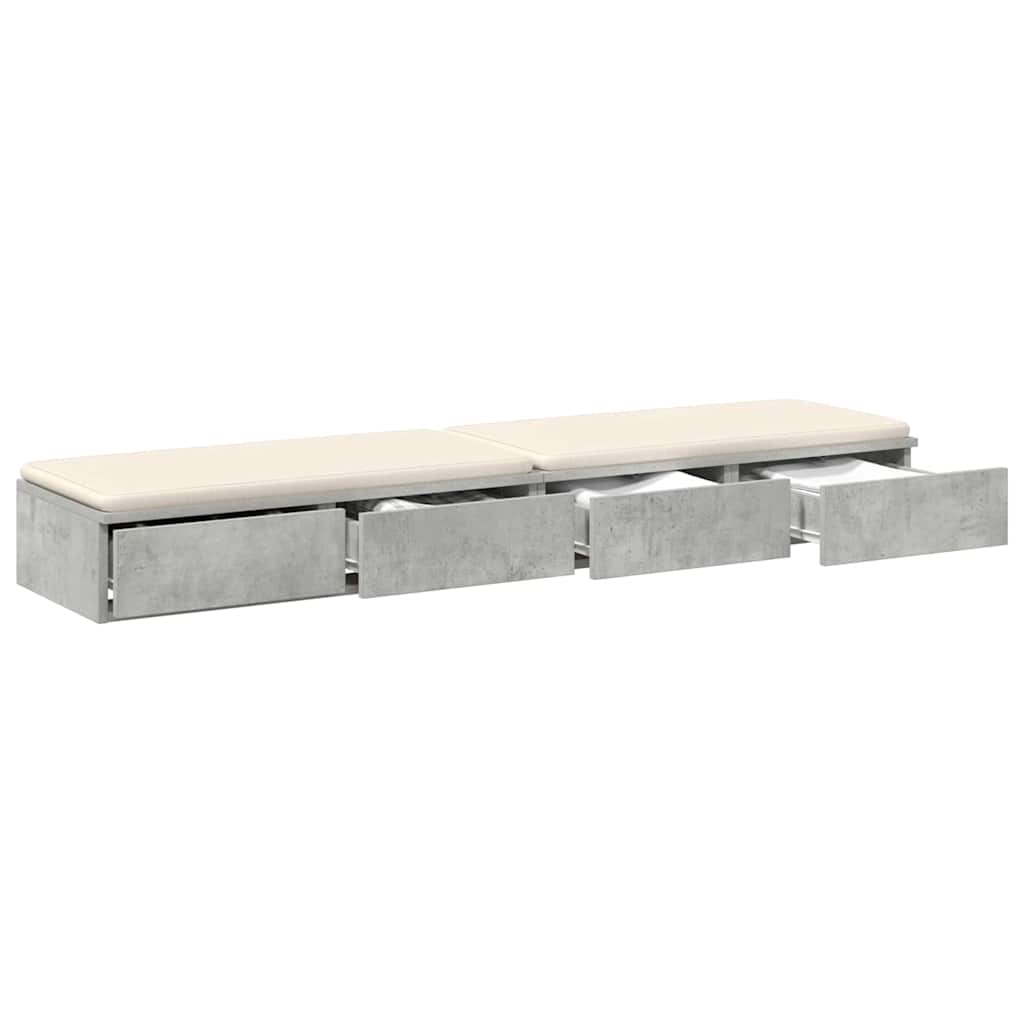 Ladice za krevet s ladicama Betonski sivi 160 x 36,5 x 16,5 cm