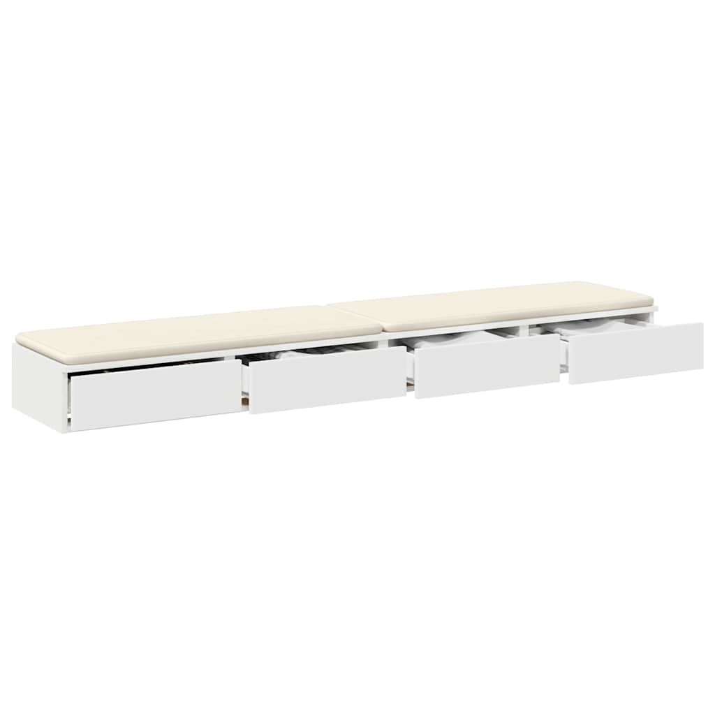 Ladice za krevet Bijelo 180 x 36,5 x 16,5 cm Konstruirano drvo