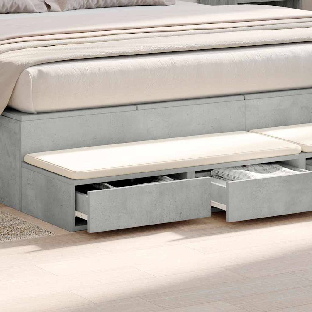 Ladice za krevet s ladicama Betonski sivi 180 x 36,5 x 16,5 cm