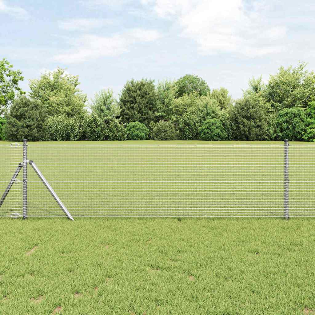 Zavarena žičana ograda 1000 x 40 cm Srebrno
