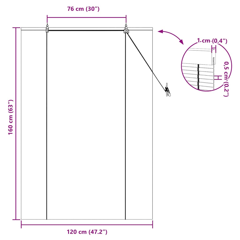 Bambus rolete Smeđa 120 x 160 cm Bambus